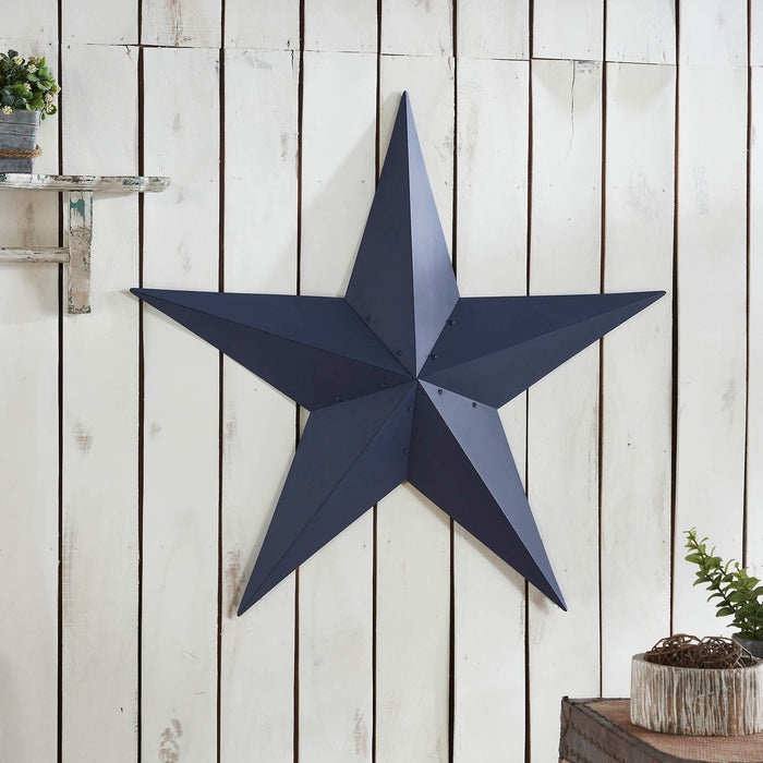 36" Satin Navy Metal Barn Star - Primitive Star Quilt Shop