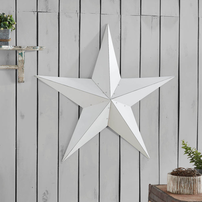 36" Satin White Metal Barn Star - Primitive Star Quilt Shop