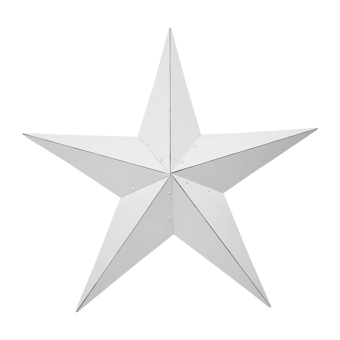 36" Satin White Metal Barn Star - Primitive Star Quilt Shop