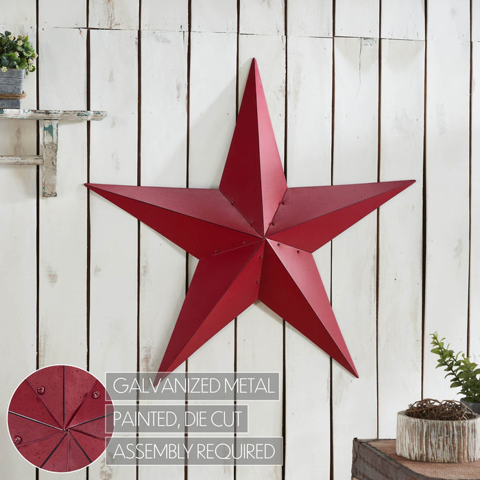 36" Speckled Cranberry Barn Star - Primitive Star Quilt Shop