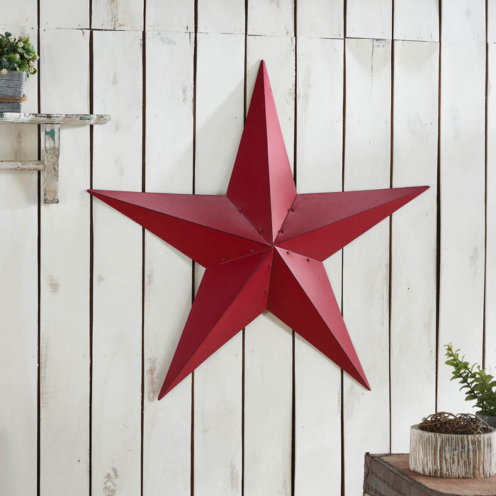 36" Speckled Cranberry Barn Star - Primitive Star Quilt Shop