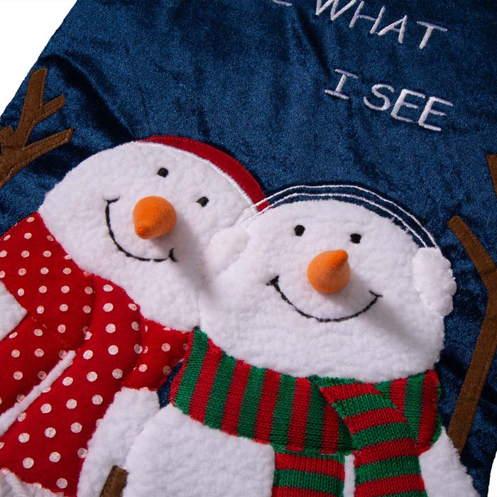 36"L Velvet 3D Snowman Oversized Stocking
