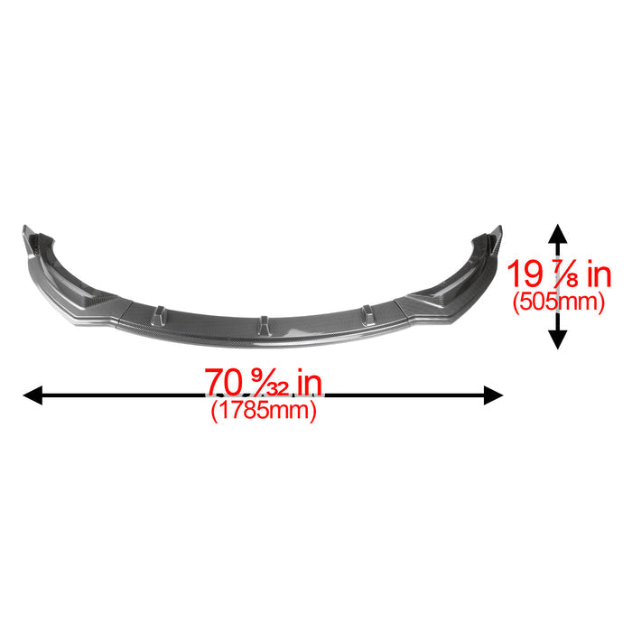 3pcs Front Bumper Lip for Tesla Model3 2018-2020 PC-89664 (Carbon Fiber Textured Black / Gloss Black / Matte Black)