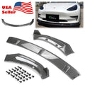3pcs Front Bumper Lip for Tesla Model3 2018-2020 PC-89664 (Carbon Fiber Textured Black / Gloss Black / Matte Black)