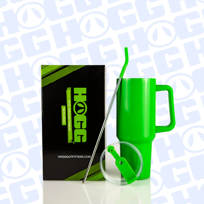 40oz Sublimatable Neon Traveler Tumbler Case (24 Units) - Neon Green | Green