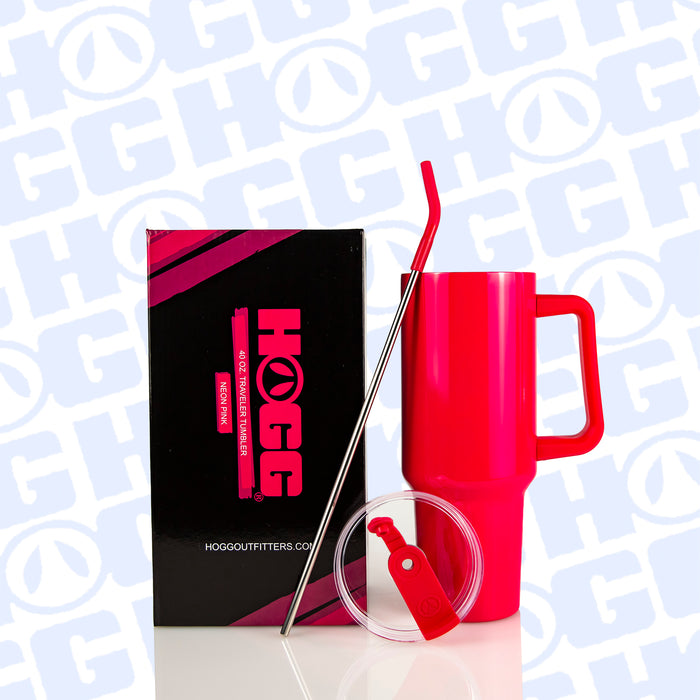 40oz Sublimatable Neon Traveler Tumbler Case (24 Units) - Neon Pink | Pink