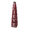 42.13"H Wooden BELIEVE Double-edage Porch Decor