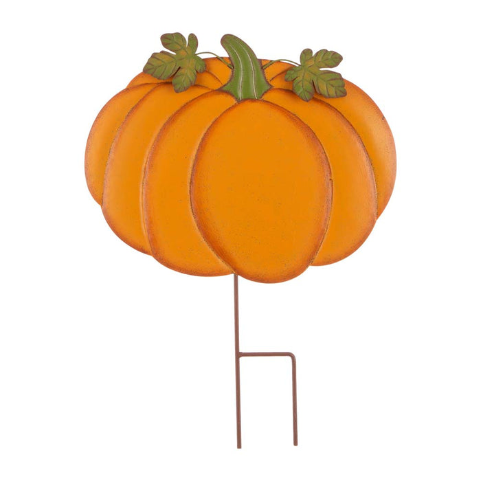 42"H 3 in 1 Metal Pumpkin Yard Stake or Hanging Decor