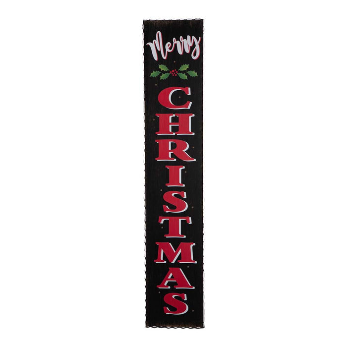 42"H Lighted Wooden Black "Merry CHRISTMAS" Porch Sign Board