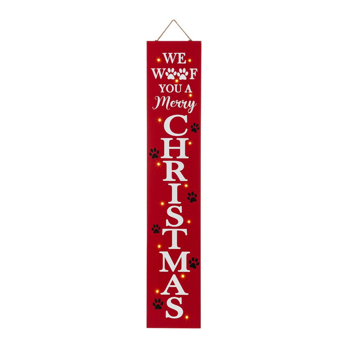 42"H Lighted Wooden Pet "CHRISTMAS" Porch Sign Board