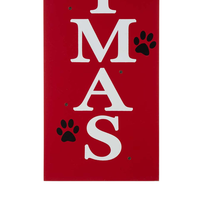 42"H Lighted Wooden Pet "CHRISTMAS" Porch Sign Board