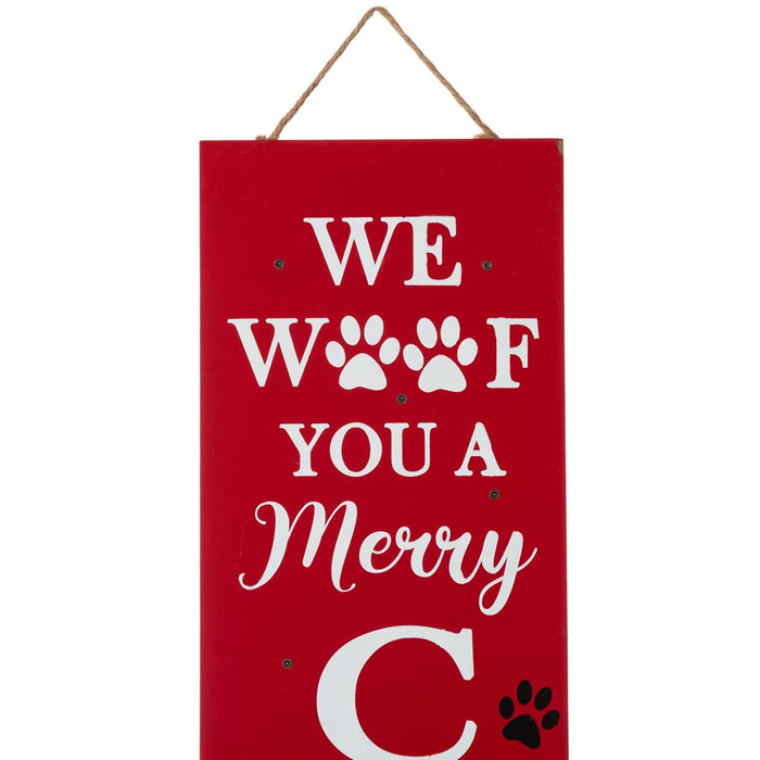 42"H Lighted Wooden Pet "CHRISTMAS" Porch Sign Board