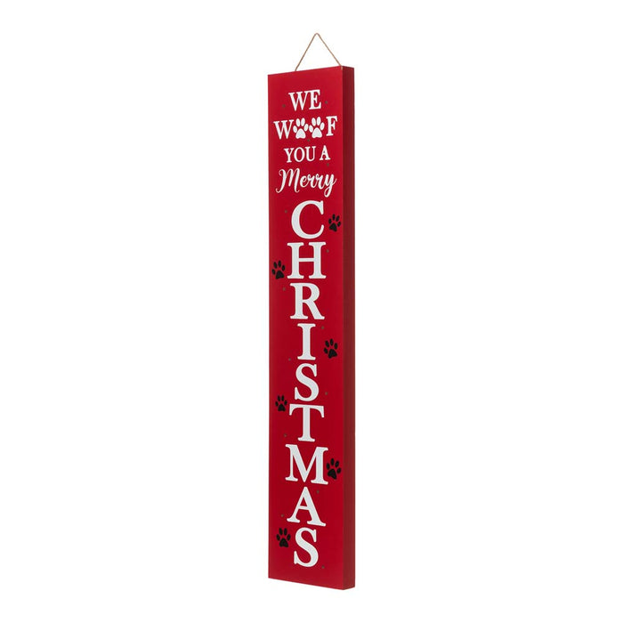42"H Lighted Wooden Pet "CHRISTMAS" Porch Sign Board