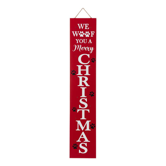 42"H Lighted Wooden Pet "CHRISTMAS" Porch Sign Board