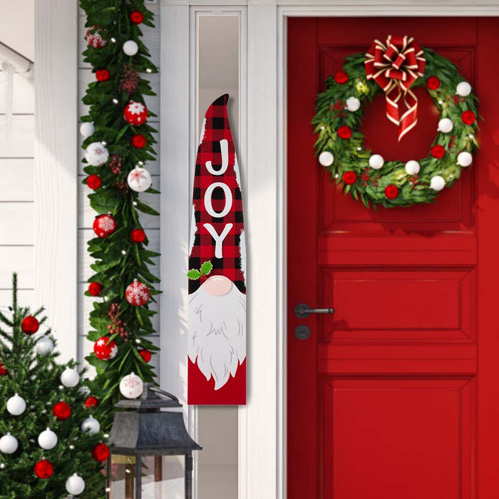 42"H Wooden Christmas Gnome "JOY" Porch Sign Board