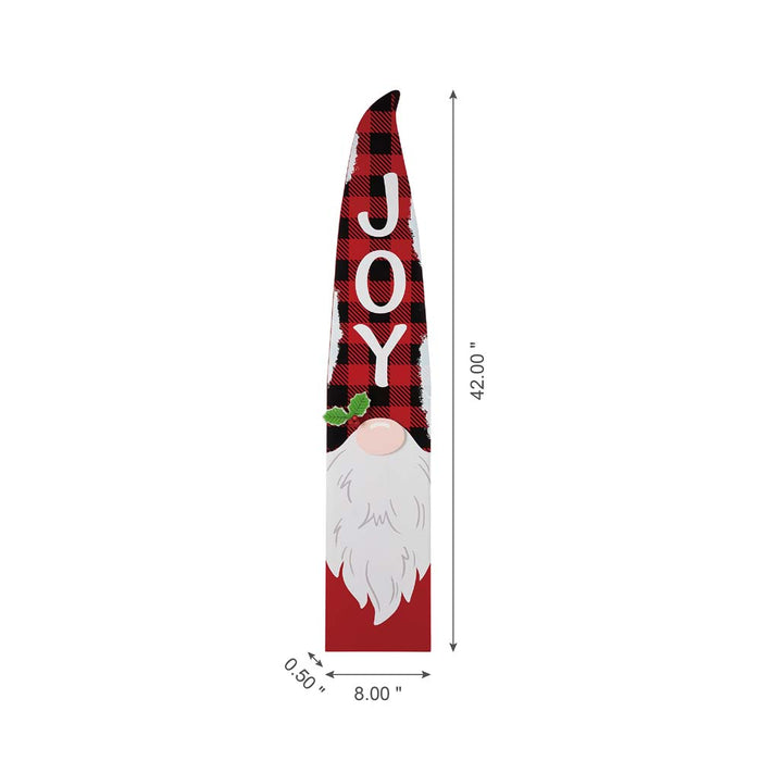 42"H Wooden Christmas Gnome "JOY" Porch Sign Board