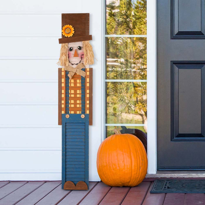 42"H Wooden Scarecrow Porch Sign