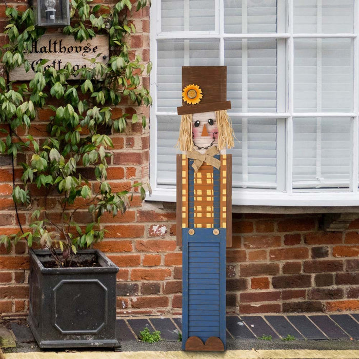 42"H Wooden Scarecrow Porch Sign