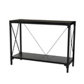 43.25"L Modern Industrial Black Wood/Metal Console Table