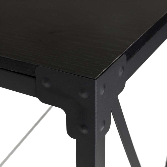 43.25"L Modern Industrial Black Wood/Metal Console Table