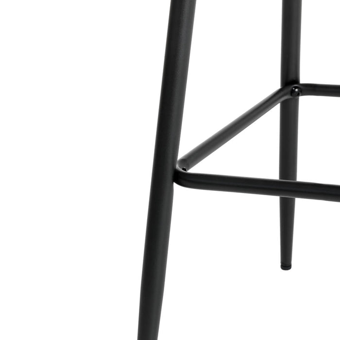 43"H Grey PU Leather Bar Stool with Back, Set of 2