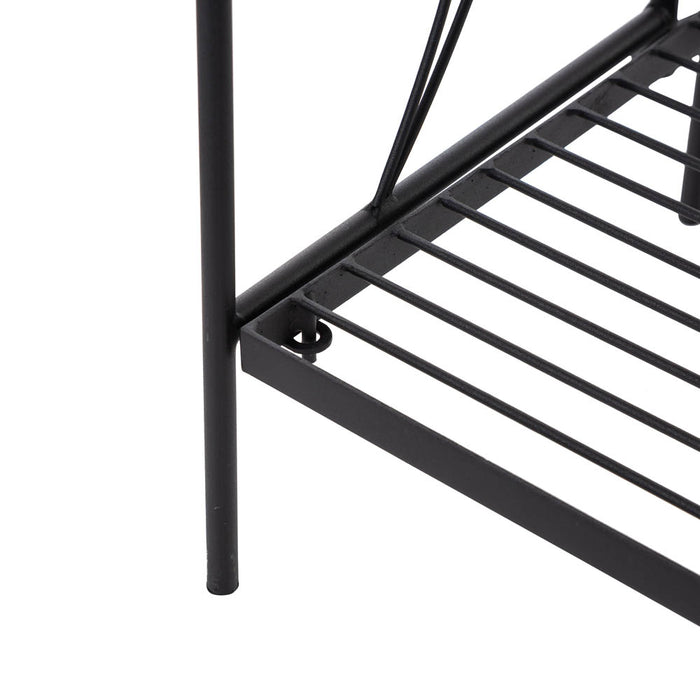 44.75"H Rectangular 3-Tiered Black Metal Shelf Plant Stand
