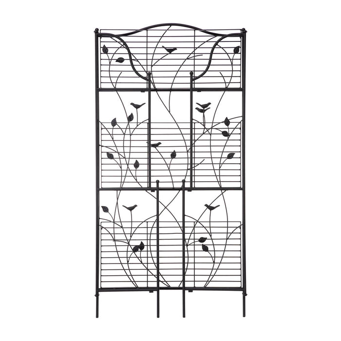 44.75"H Rectangular 3-Tiered Black Metal Shelf Plant Stand