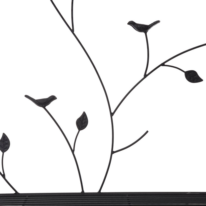 44.75"H Rectangular 3-Tiered Black Metal Shelf Plant Stand