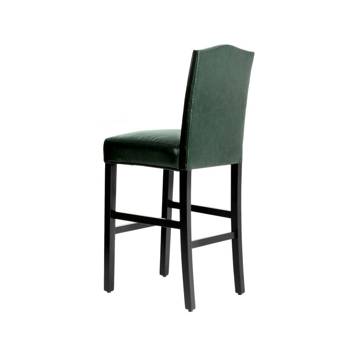 45"H Hunter Green PU Leather Upholstered Bar Chair with Studded Decor, Set of 2