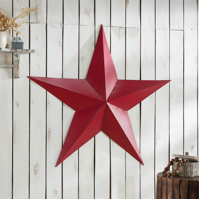 48" Speckled Cranberry Barn Star - Primitive Star Quilt Shop