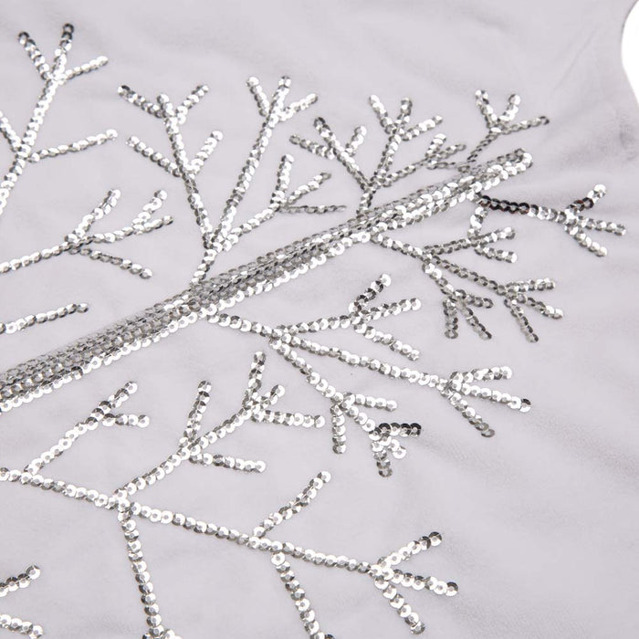 48"D White Fleece Christmas Tree Skirt