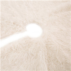 48"D White Plush Christmas Tree Skirt