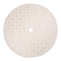 48"D White Plush with Snowflake Christmas Tree Skirt