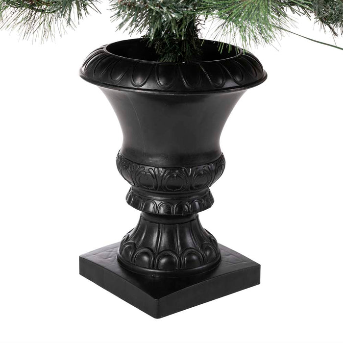 4ft Flocked Artificial Christmas Tree With 100 Warm White Light, Set of 2
