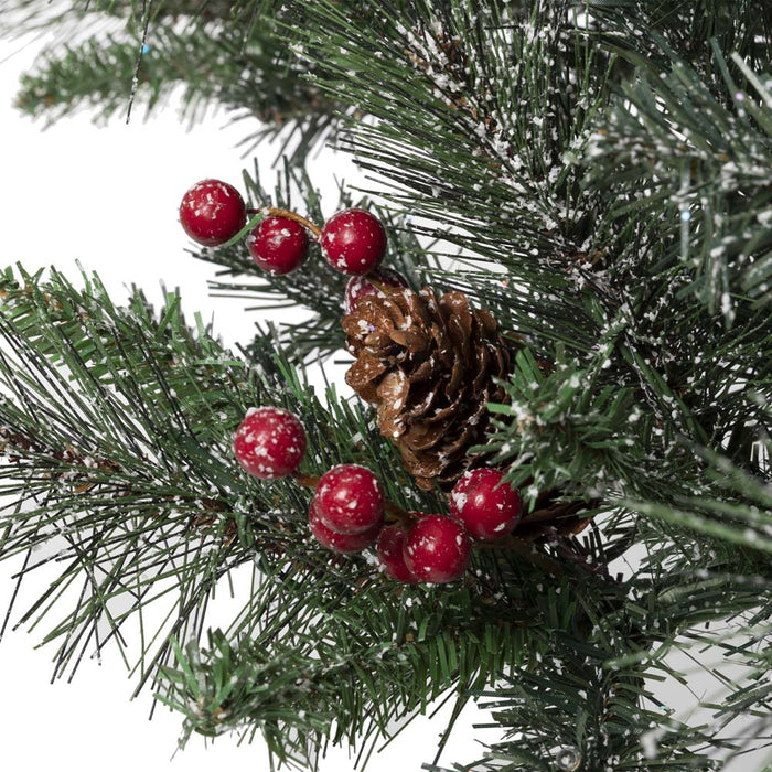 4ft Flocked Artificial Christmas Tree With 100 Warm White Light, Set of 2