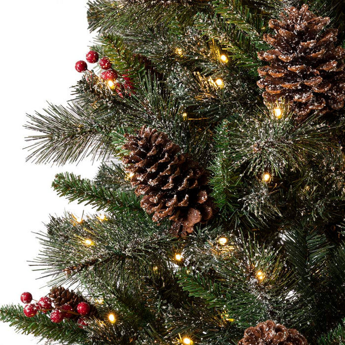 4ft Flocked Artificial Christmas Tree With 100 Warm White Light, Set of 2