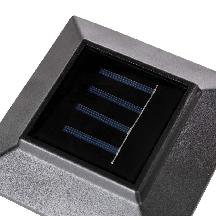 5.75"L 4 Pack Black Solar Powered LED Fence Post Cap Lights