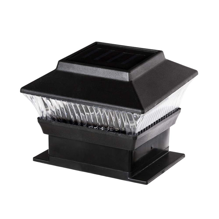 5.75"L 4 Pack Black Solar Powered LED Fence Post Cap Lights
