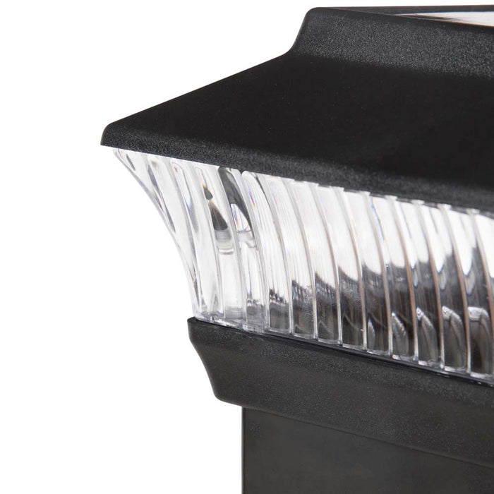 5.75"L 4 Pack Black Solar Powered LED Fence Post Cap Lights