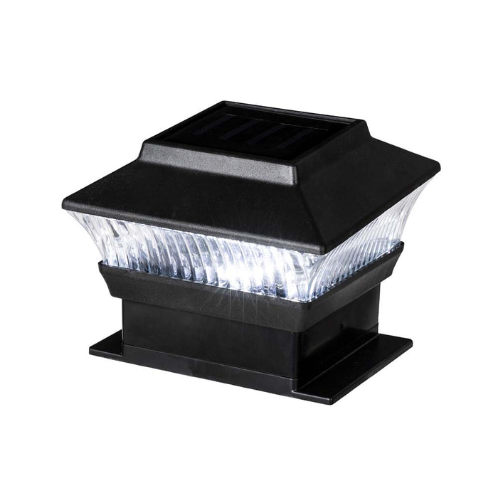 5.75"L 4 Pack Black Solar Powered LED Fence Post Cap Lights