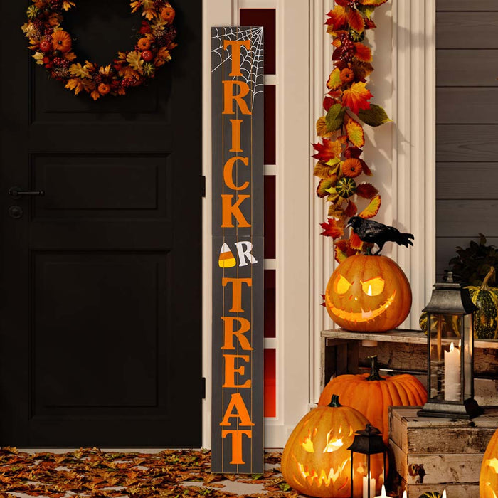 59.68"H Wooden Trick Or Treat Porch Sign (KD)