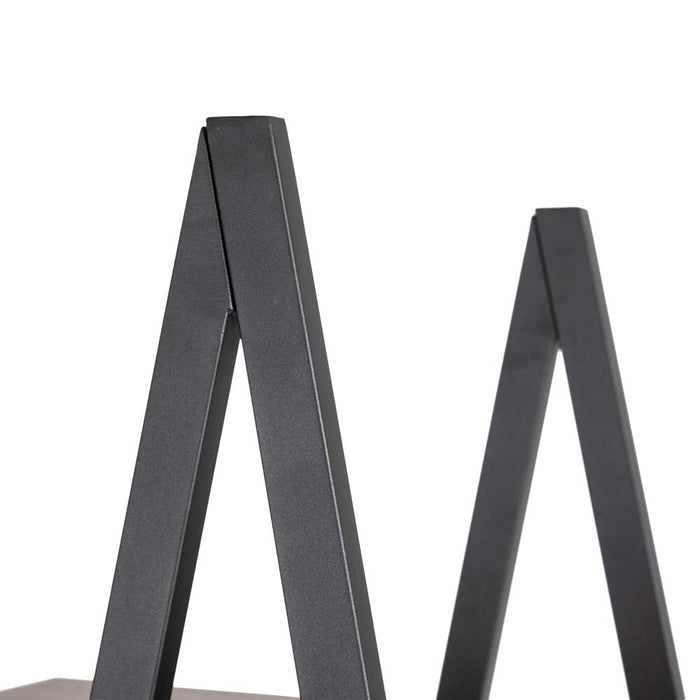 64.57"H Brown Metal/Wooden 4-Tier Bookcases and Ladder Shelf