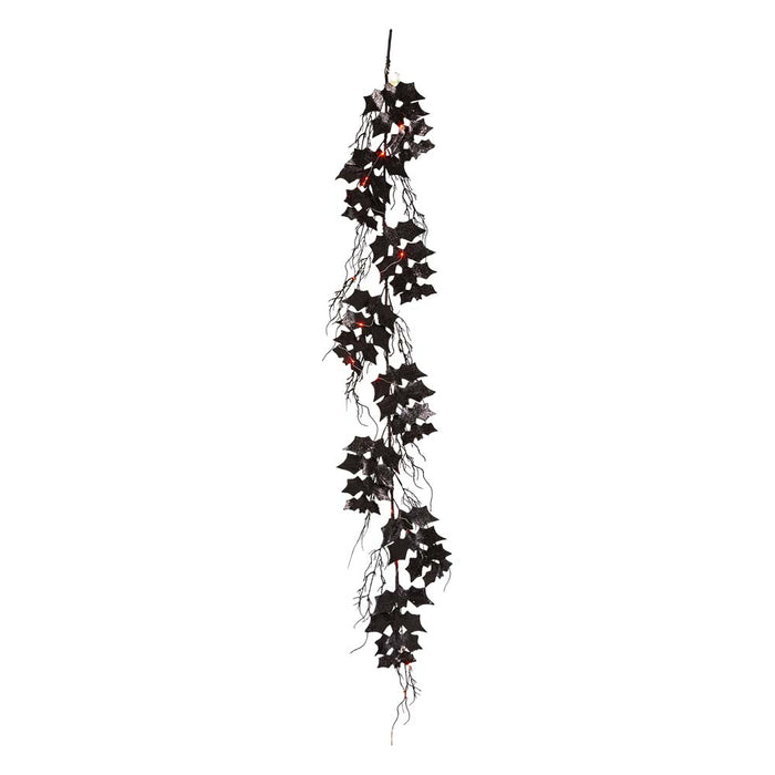 72"L Lighted Halloween Bat Garland
