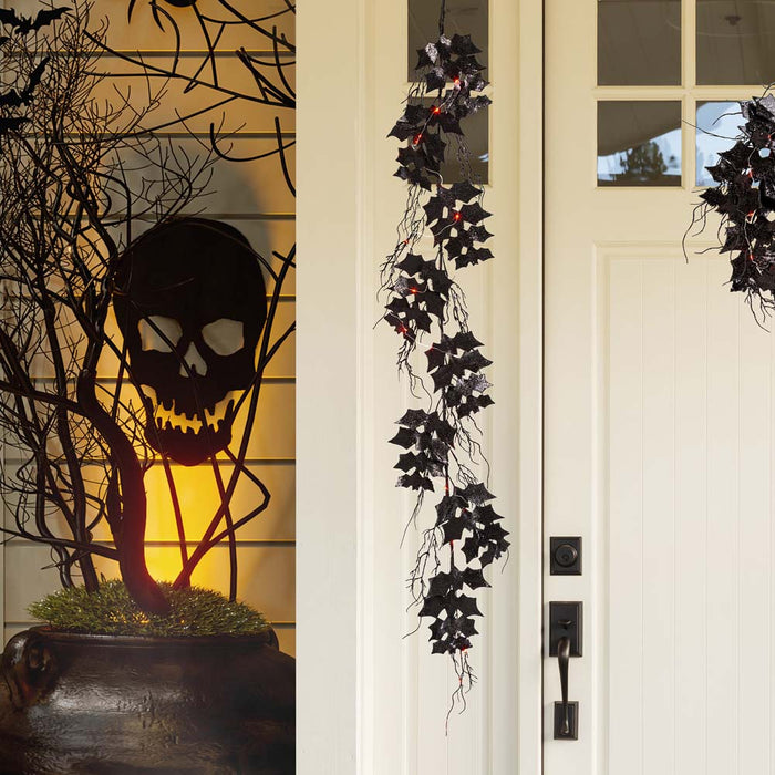 72"L Lighted Halloween Bat Garland