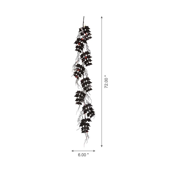 72"L Lighted Halloween Bat Garland