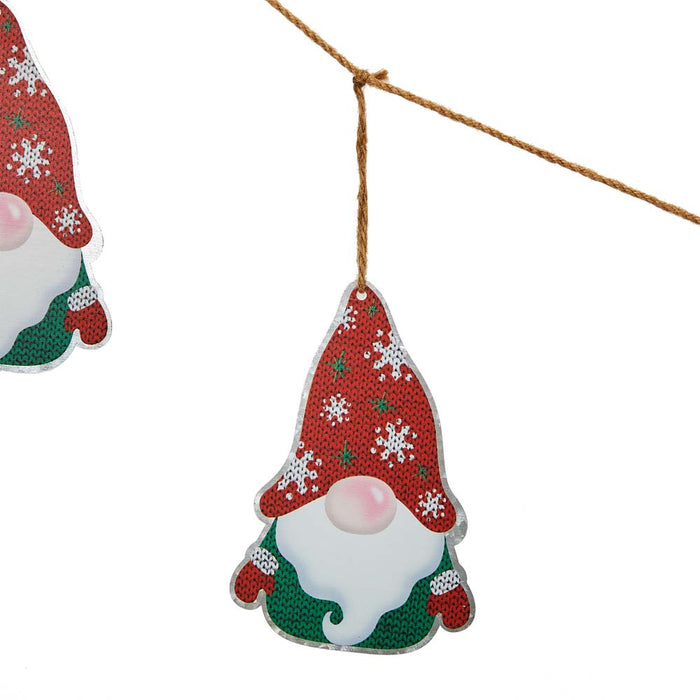 72"L Metal Christmas Gnome Garland
