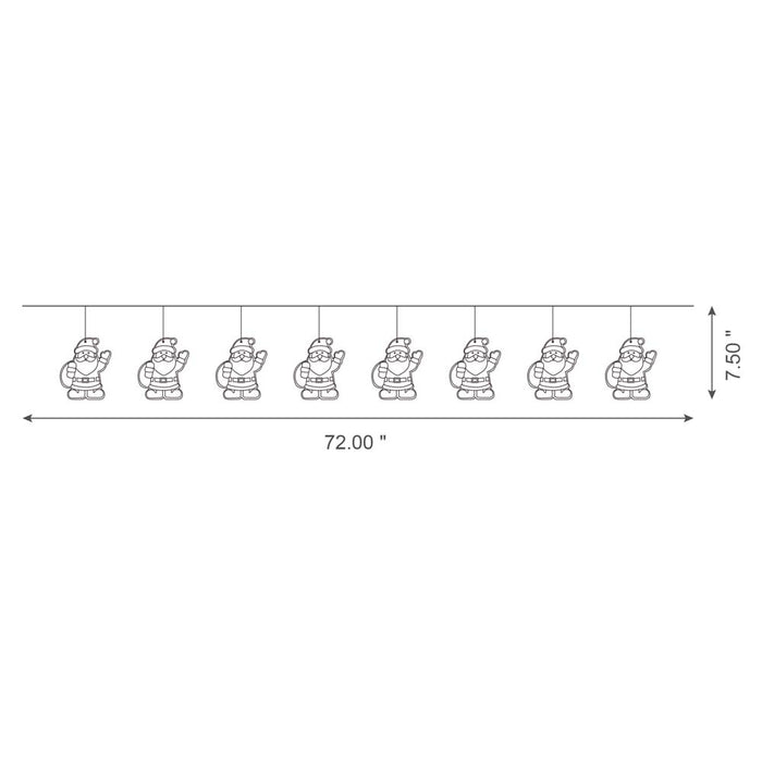 72"L Metal Christmas Santa Garland