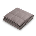 72"L*48"W Cotton Shell Quilted Weighted Blanket With Polyester Filling - Gray 12lbs