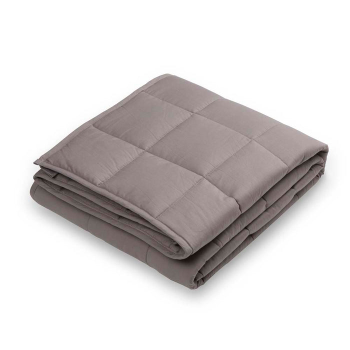 72"L*48"W Cotton Shell Quilted Weighted Blanket With Polyester Filling - Gray 12lbs