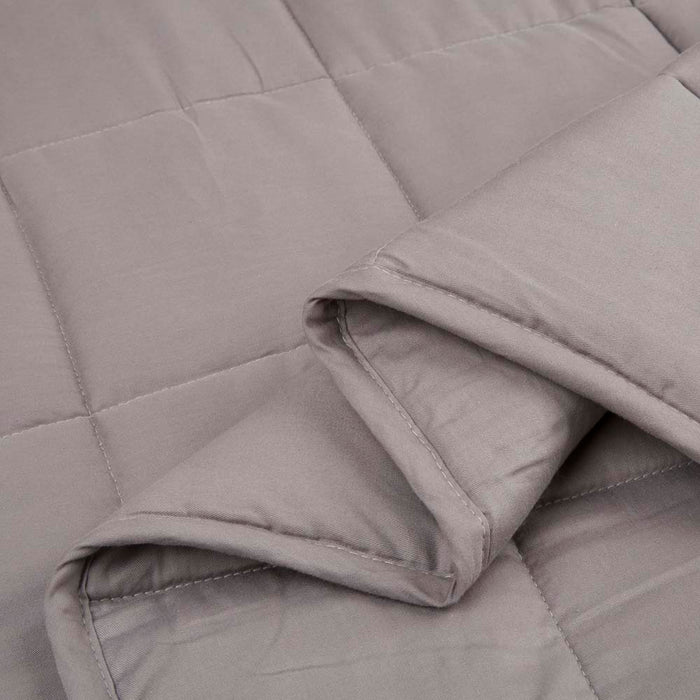 72"L*48"W Cotton Shell Quilted Weighted Blanket With Polyester Filling - Gray 12lbs